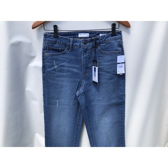 Sofia Vergara Leslie Slim Straight Jeans Womens 2 Assymetrical Hem - Picture 3 of 10
